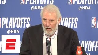 FULL Vintage Gregg Popovich news conference after Game 1 loss to Warriors  ESPN [upl. by Theo]