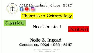 The THEORIES IN CRIMINOLOGY Classical NeoClassical and Positivist by Nolie Z Ingcad [upl. by Atteragram86]