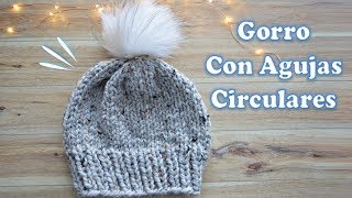 GORRO CON AGUJAS CIRCULARES PARA PRINCIPIANTES  Daniis Ways ♡ [upl. by Nlycaj561]