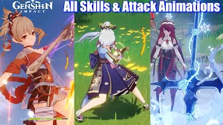 Genshin Impact  All 37 Characters Skills amp Attack Animations Inazuma Updated [upl. by Beacham278]