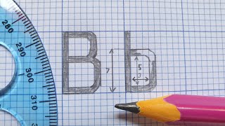 PISMO TECHNICZNE Typu B Litera B h10mm GRAPH LETTERING Letter B Technical drawing Tutorial [upl. by Nnyltak]