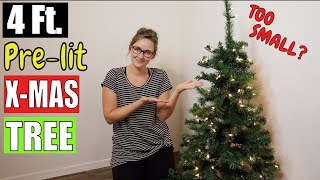 4 Foot PRELIT CHRISTMAS TREE UNBOXING AND ASSEMBLY  Christmas Tree Review for Decoration  Amazon [upl. by Eldoree]