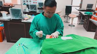 臨時洗腎管路（雙腔靜脈導管）置入教學 （Hemocath insertion）（高醫外科部教學CR） [upl. by Rosati]