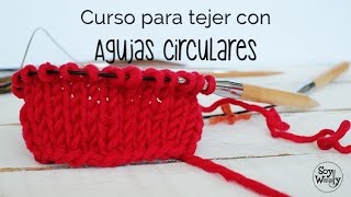 Tejer con AGUJAS CIRCULARES MONTARPUNTO JERSEY CLASE 1 [upl. by Gayleen]