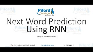 L 8 Next Word Prediction using RNN [upl. by Aylsworth]