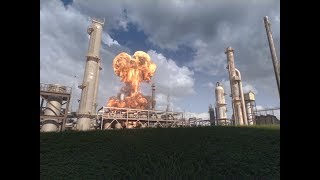 Animation of April 26 2018 Explosion and Fire at the Husky Energy Refinery in Superior Wisconsin [upl. by Ailiec285]