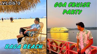 🌅 Goa Vlog 3 Exploring Mandovi River Baga Beach amp Cruise Party [upl. by Odnalra]