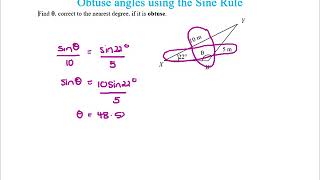 Obtuse angles using the sine rule [upl. by Oiliduab]