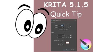 KRITA 5 1 5  QUICK TIP  HOW TO RESIZE THE CANVAS WITHOUT ALTERING THE DIMENSIONS OF YOUR IMAGE [upl. by Elsy]