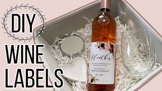 How to Make Personalized Wine Bottle Label  Easy DIY Wine Labels [upl. by Derinna]