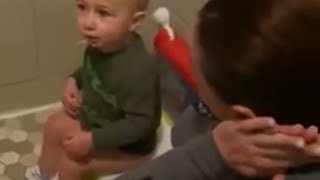 Baby boy does Poopoo on the potty for the first time [upl. by Ches]