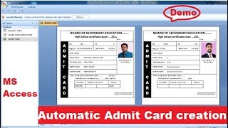 Automatic Admit Card creation in MS Access [upl. by Viguerie]