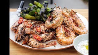 Andrew Zimmern Cooks Grilled Shrimp [upl. by Anoek387]