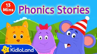 Phonics Stories for Kids  Learn to Read in English  13 Minutes Short Compilation for Children [upl. by Sitof]