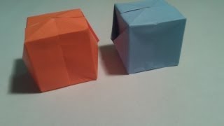 Origami  How to make a easy origami cube 3D [upl. by Kelula923]