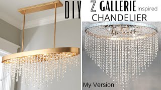 DIY Crystal Chandelier Z GALLERIE INSPIRED DIY [upl. by Laaspere]