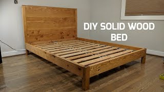 DIY Solid Wood Bed  NATHAN BUILDS [upl. by Eilahtan595]