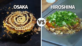 Osaka vs Hiroshima Okonomiyaki  Which one is better ★ ONLY in JAPAN [upl. by Akaenahs]