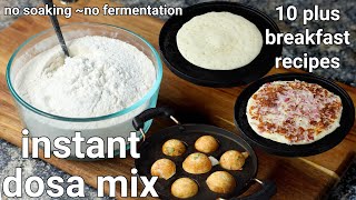 instant dosa mix recipe  10 plus breakfast recipes multipurpose instant dosa premix recipe [upl. by Tipton61]