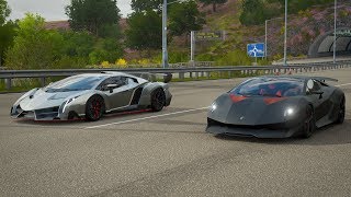 Forza Horizon 4 Drag race Lamborghini Veneno vs Sesto Elemento [upl. by Irving]