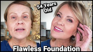 Over 40 Get SMOOTH FLAWLESS FOUNDATION On Textured Skin amp Large Pores [upl. by Mimajneb381]