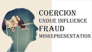 Coercion Undue Influence Fraud Misrepresentation  Indian Contract Act 1872  Law Guru [upl. by Salli]