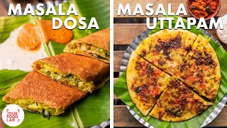 Masala Dosa amp Uttapam Recipe  Mumbai Street Style  Dosa batter  Coconut Chutney  Sanjyot Keer [upl. by Rao95]