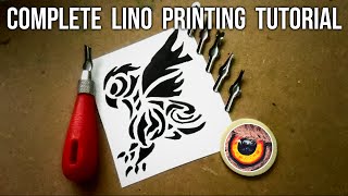 ULTIMATE GUIDE TO LINO PRINTING  STEP BY STEP TUTORIAL  How To Linocut for Beginners [upl. by Rosalba]