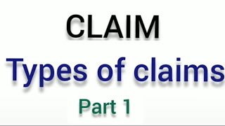 Claim settlement  types of claim  part 1 [upl. by Ileak]