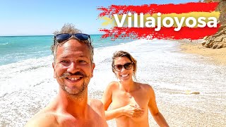 We visited Playa LEsparrelló naturist beach and colourful Villajoyosa Spain [upl. by Mudenihc]