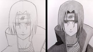 How to Draw Itachi Uchiha  Naruto [upl. by Nottarts]