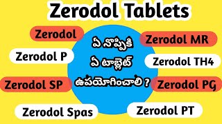 Types of Zerodol Tablets in Telugu [upl. by Aseuqram]