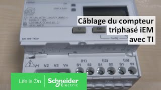 Comment câbler un compteur triphasé iEM avec TI   Schneider Electric France [upl. by Atinrehs]