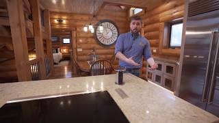 Pop Up Countertop Outlets Installed in a Beautiful Log Home [upl. by Nolyak74]