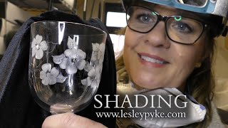 Glass engraving tutorial for beginners with a drill  SHADING flowers and leaves [upl. by Webster]