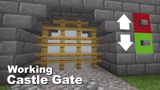 Minecraft How to make a working Castle Gate easy [upl. by Anerres]