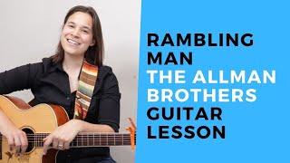 Rambling Man Acoustic Guitar Lesson  Easier Guitar Lesson [upl. by Twedy950]