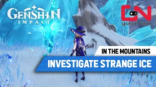 How to Investigate the Strange Ice Genshin Impact  In The Mountains Quest Guide Part 1 [upl. by Nwahsar]