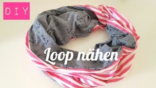 DIY Loop Schal nähenSchlauchschalAnfängerDIY Kajuete [upl. by Aridan]