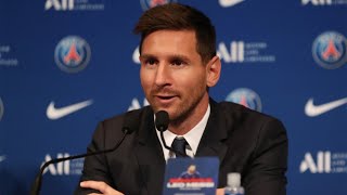 In full Lionel Messi holds press conference in Paris following transfer to PSG [upl. by Jaquiss]