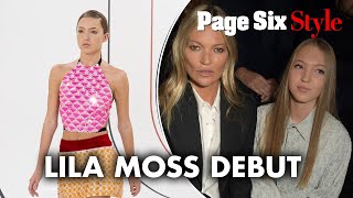 Kate Moss’ daughter Lila makes runway debut at Paris Fashion Week  Page Six Celebrity News [upl. by Haff730]