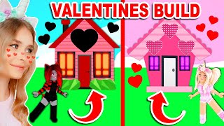 VALENTINES Build Challenge MOODY Vs SANNA In Adopt Me Roblox [upl. by Annauqal]