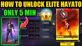 HOW TO UNLOCK ELITE HAYATO IN FREE FIRE  HOW TO GET ELITE HAYATO FREE FIRE  ELITE HAYATO KAISE LE [upl. by Olihs114]