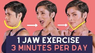 ONE JAW EXERCISE for THREE MINUTES per day to get a FIRM FACE [upl. by Fulton300]