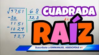 Cómo resolver una RAÍZ CUADRADA paso a paso [upl. by Ayotel]