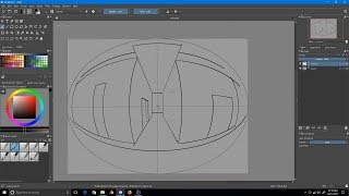 Krita Assistant Tool Part 4  Fish Eye Point 5 point perspective setup [upl. by Nnainot]