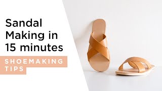 Sandal making in 15minutes  HANDMADE  Shoemaking Tutorial [upl. by Evelina58]