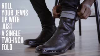 AskMen How to Cuff Your Jeans Three Different Ways [upl. by Ogg944]