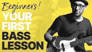 Beginner Bass Lesson Your Very First Steps [upl. by Ahsiekin]