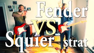 Fender vs Squier Stratocaster  Which one sounds better  Tone Battle [upl. by Rintoul]